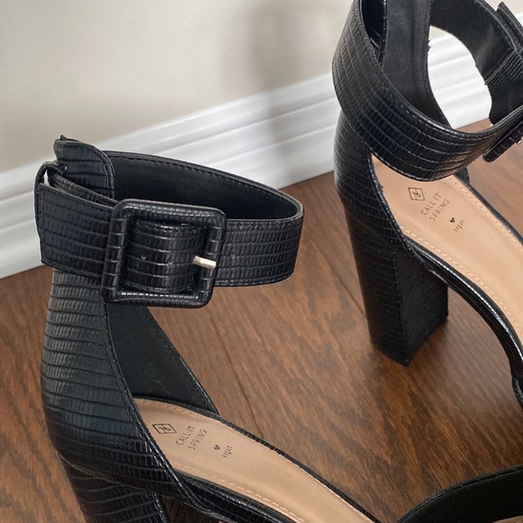3-inch Black Vegan Leather Spring Heels - Picture 4 of 5